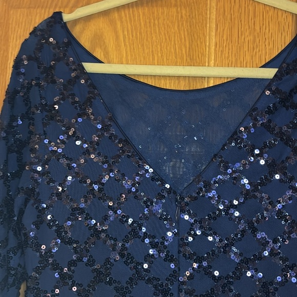 NWT Ever Pretty Long Navy Sequin Wedding Holiday 14 - Picture 5 of 7